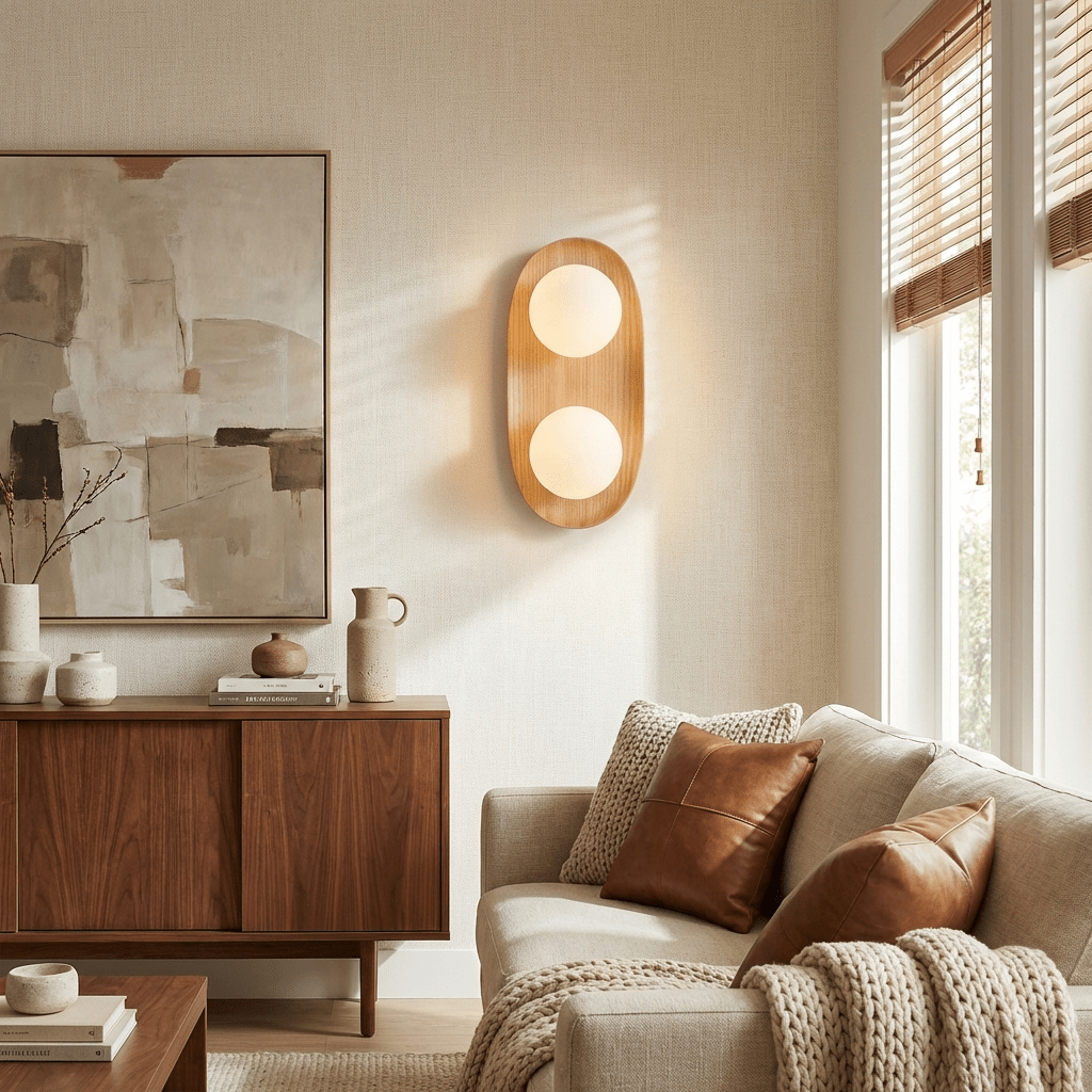 Duo Orb Trä Vägglampa