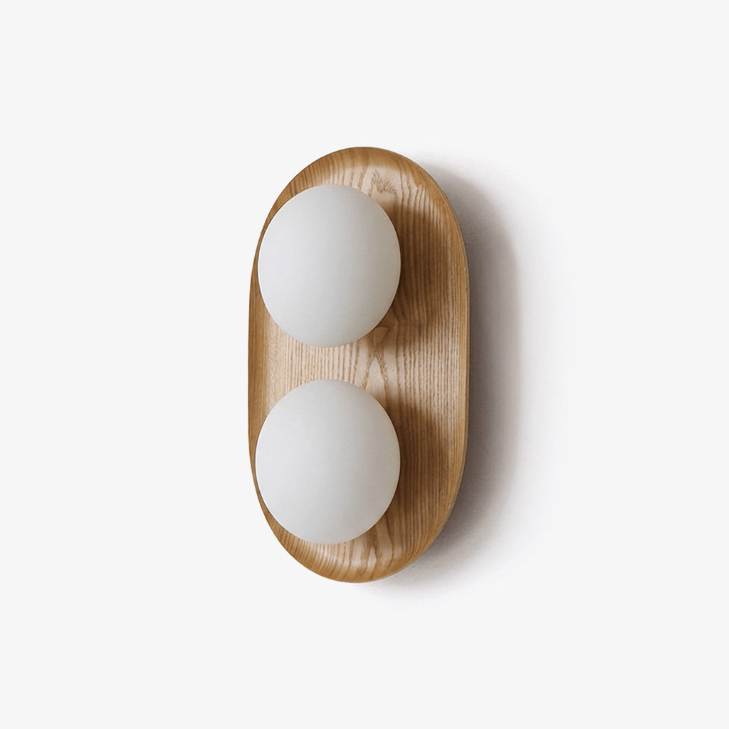 Duo Orb Trä Vägglampa