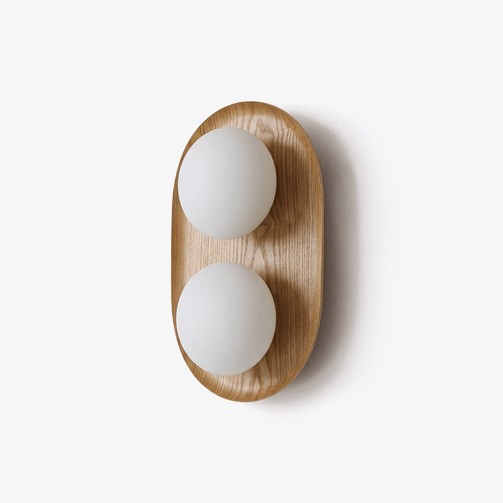 Duo Orb Trä Vägglampa