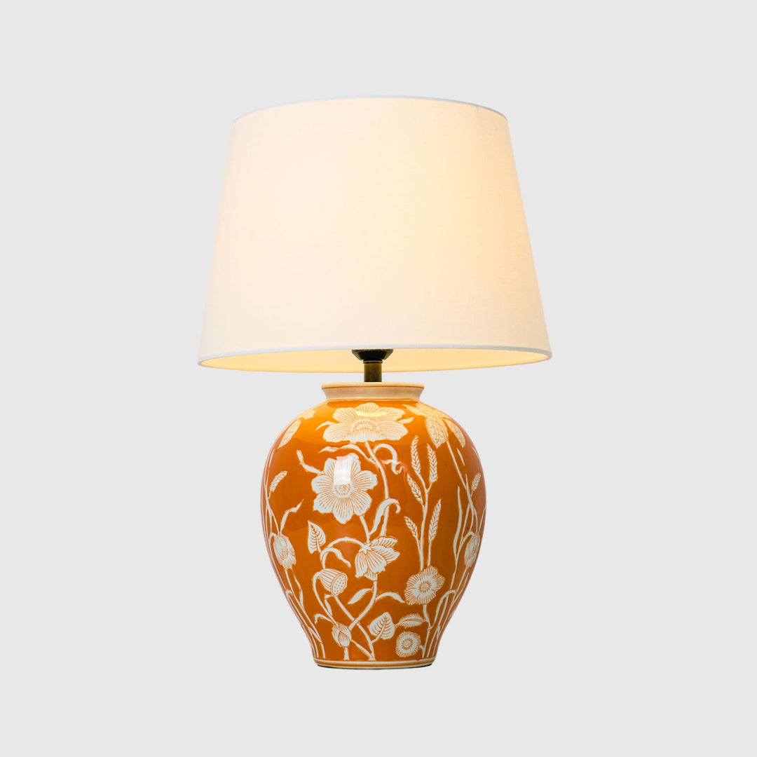 Blomster Keramisk Bordslampa