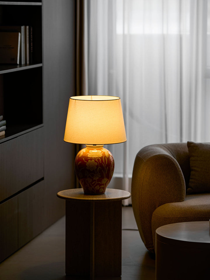Blomster Keramisk Bordslampa