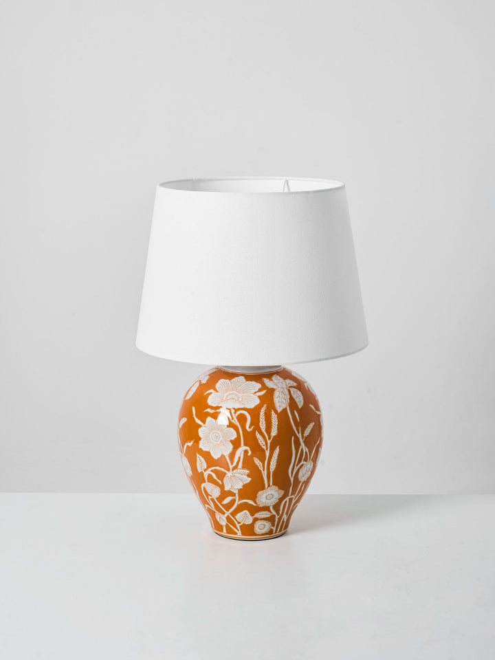 Blomster Keramisk Bordslampa