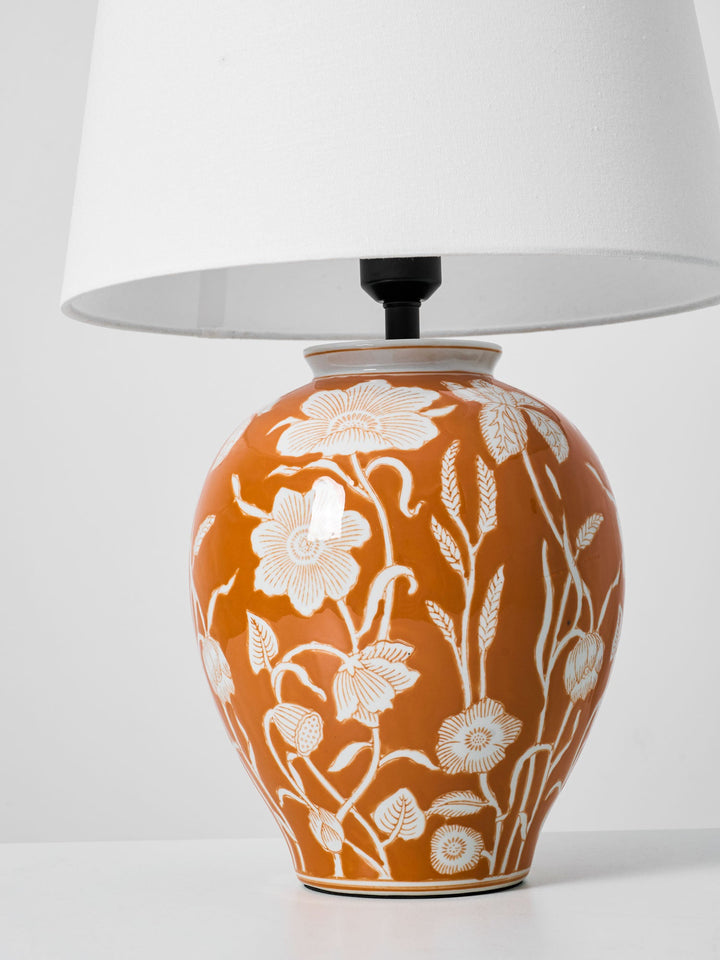 Blomster Keramisk Bordslampa
