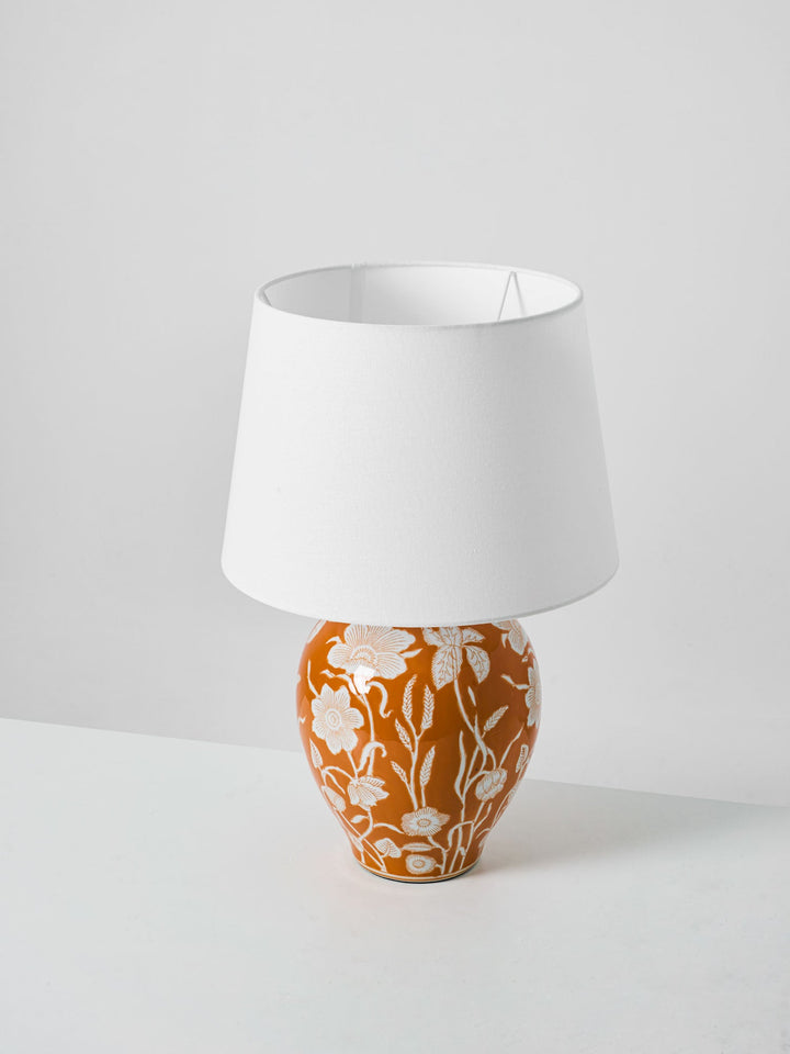 Blomster Keramisk Bordslampa