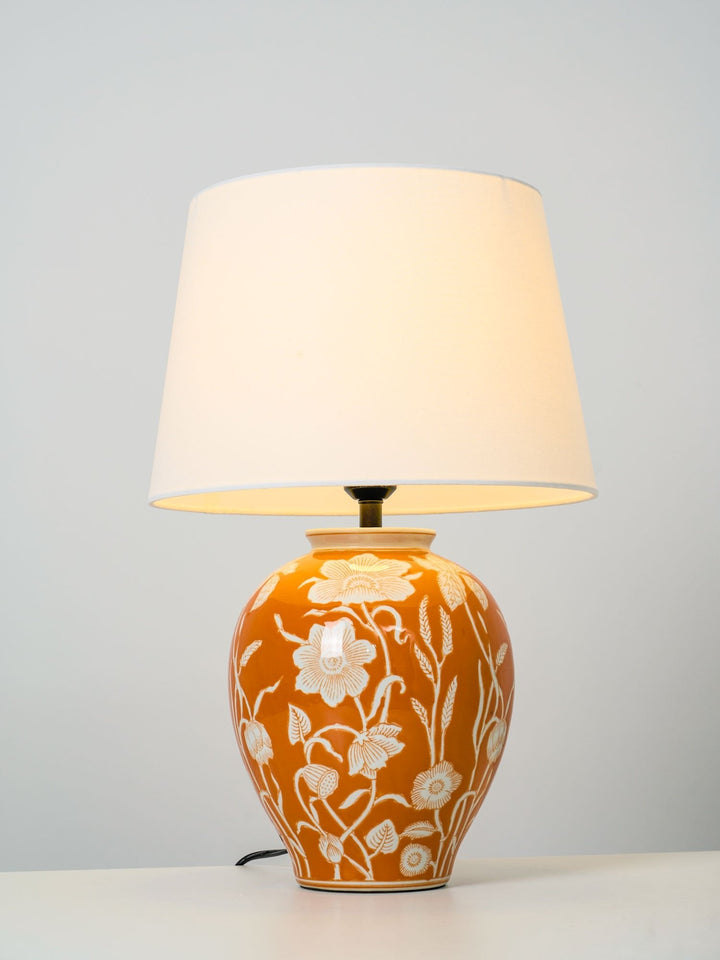 Blomster Keramisk Bordslampa