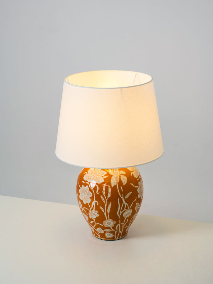 Blomster Keramisk Bordslampa