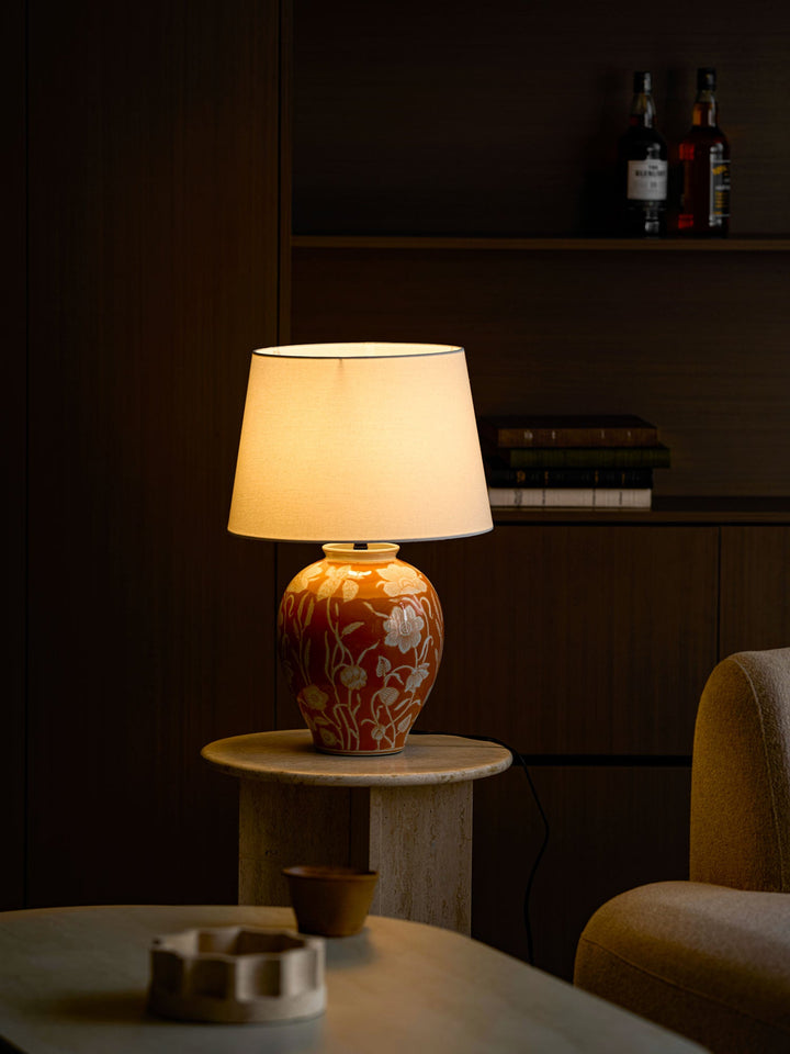 Blomster Keramisk Bordslampa
