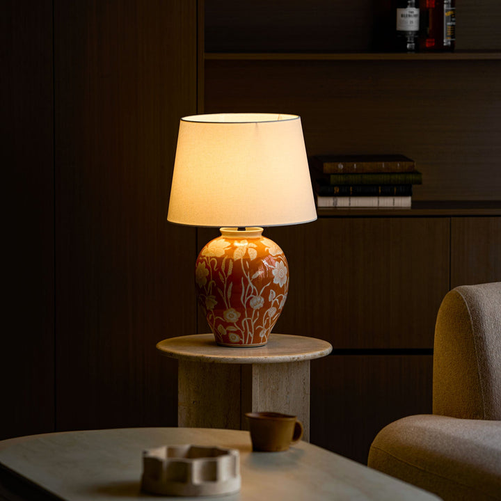 Blomster Keramisk Bordslampa