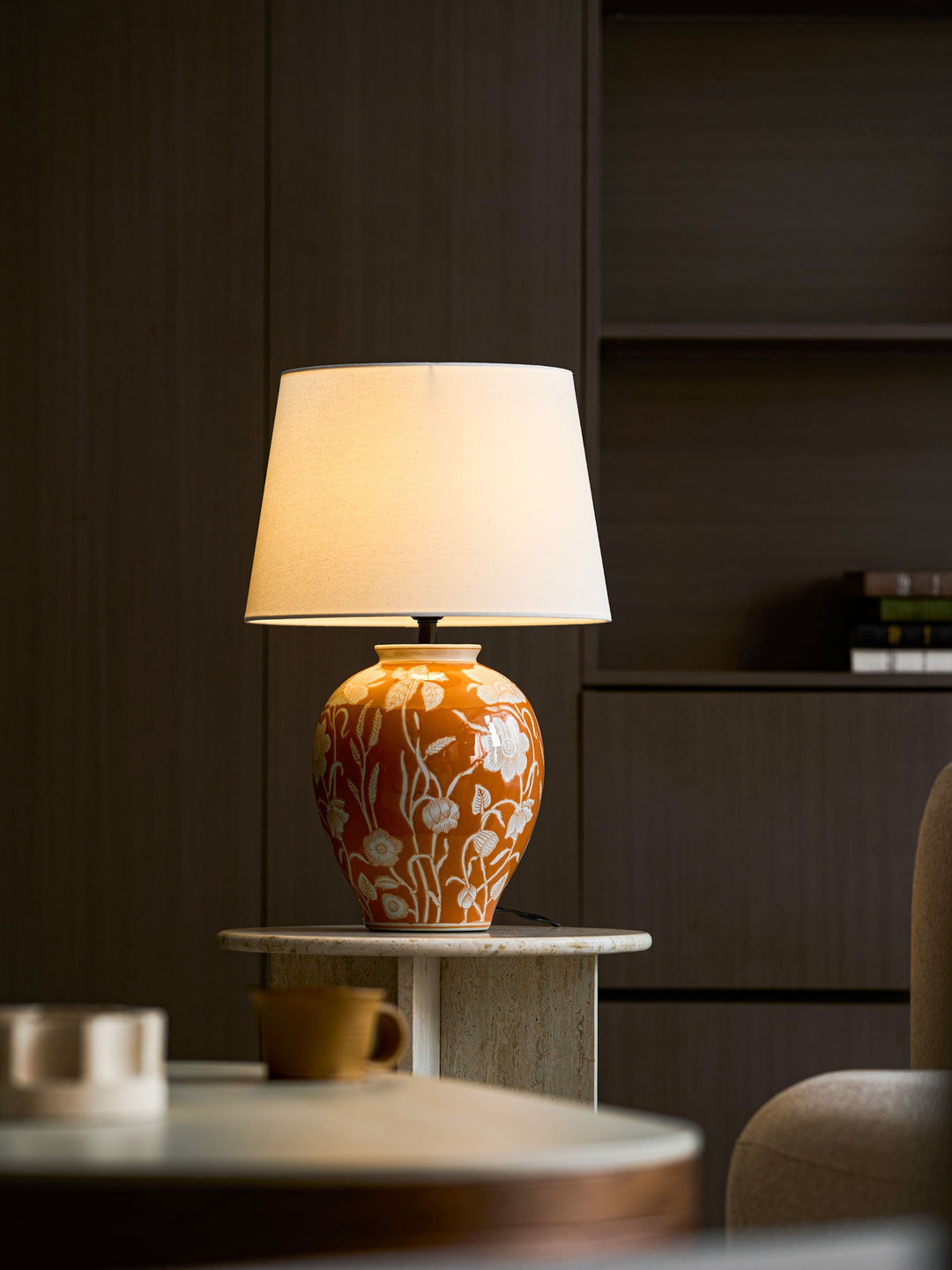 Blomster Keramisk Bordslampa