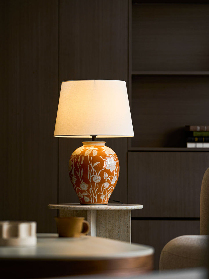 Blomster Keramisk Bordslampa
