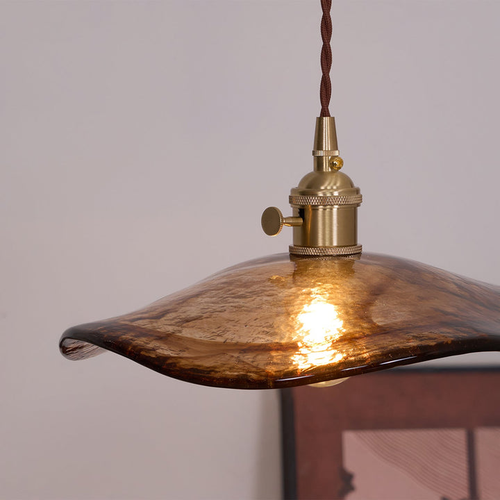 Blomblad Glas Pendellampa