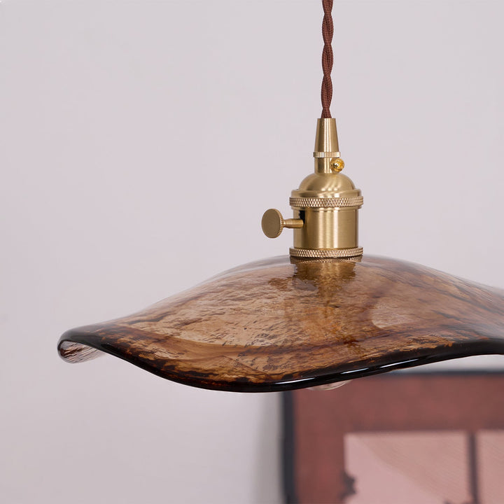 Blomblad Glas Pendellampa