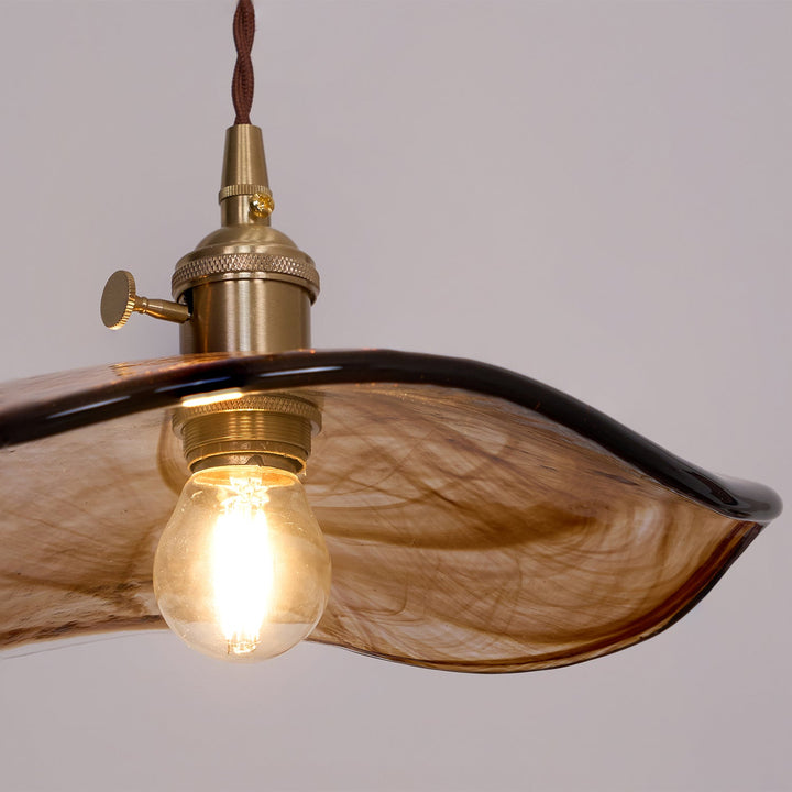 Blomblad Glas Pendellampa