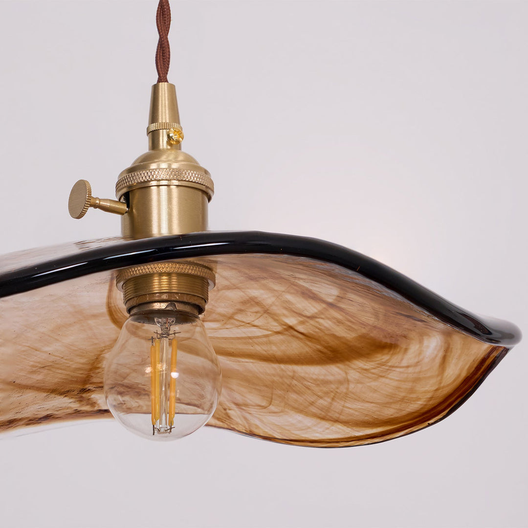 Blomblad Glas Pendellampa