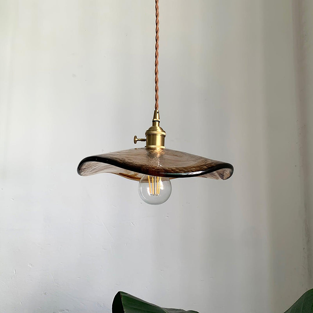 Blomblad Glas Pendellampa