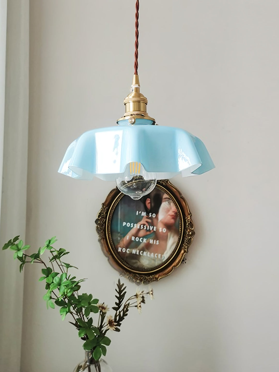 Fransk Blomma Pendellampa