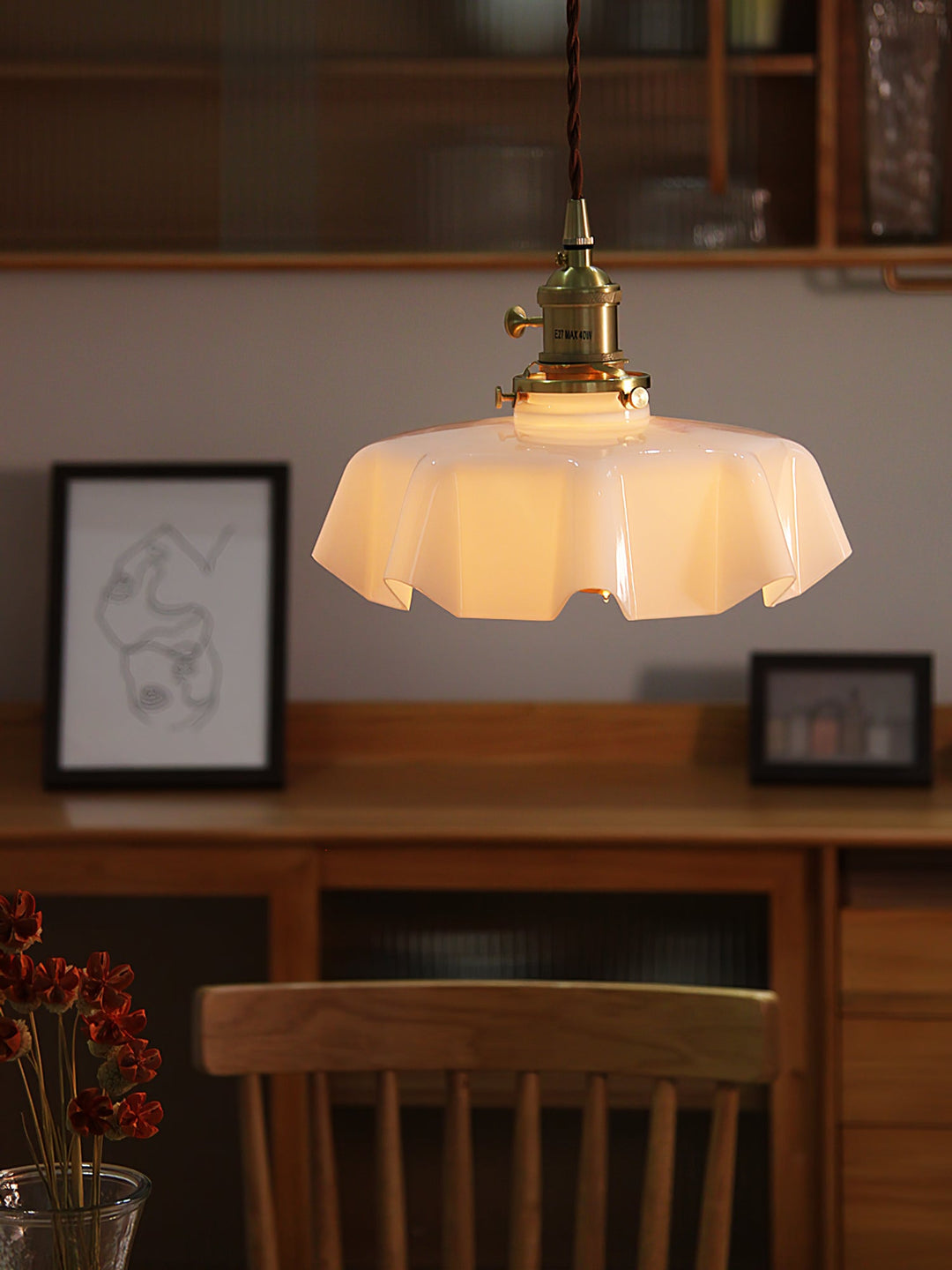 Fransk Blomma Pendellampa