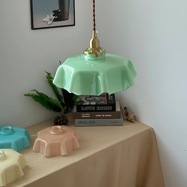 Fransk Blomma Pendant Swag Lampa