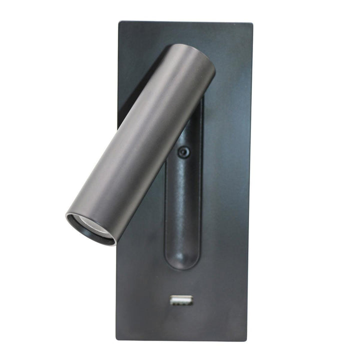 Svart Sängbord USB Vägglampa