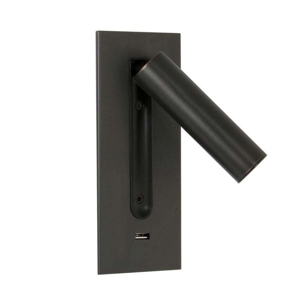 Svart Sängbord USB Vägglampa