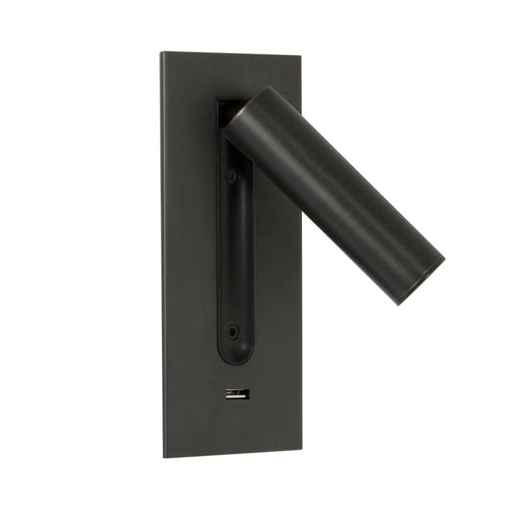 Svart Sängbord USB Vägglampa
