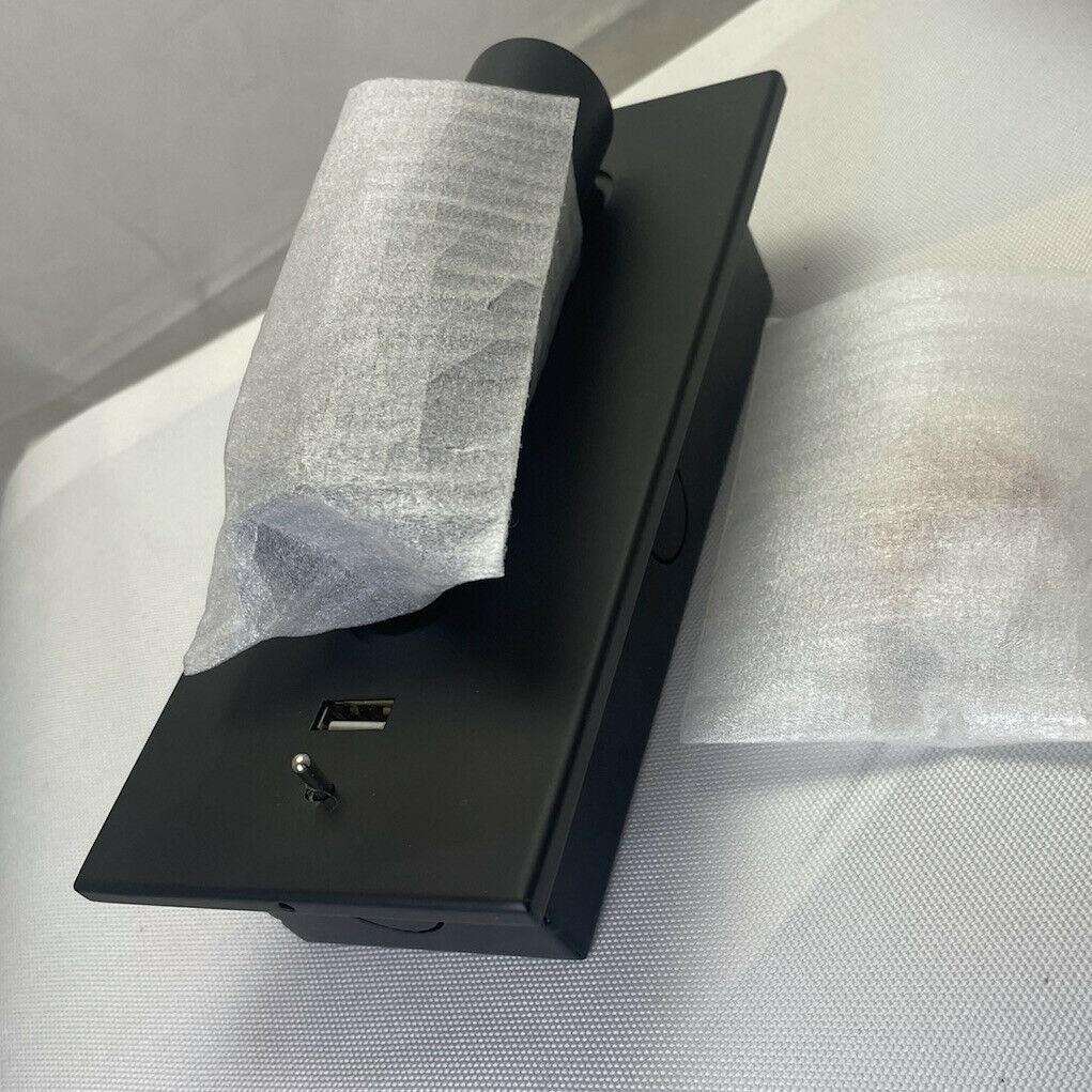 Svart Sängbord USB Vägglampa
