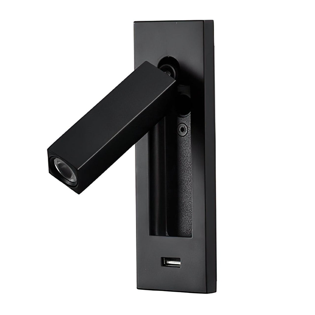 Svart Sängbord USB Vägglampa