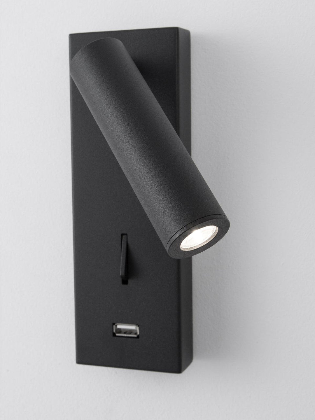 Svart Sängbord USB Vägglampa