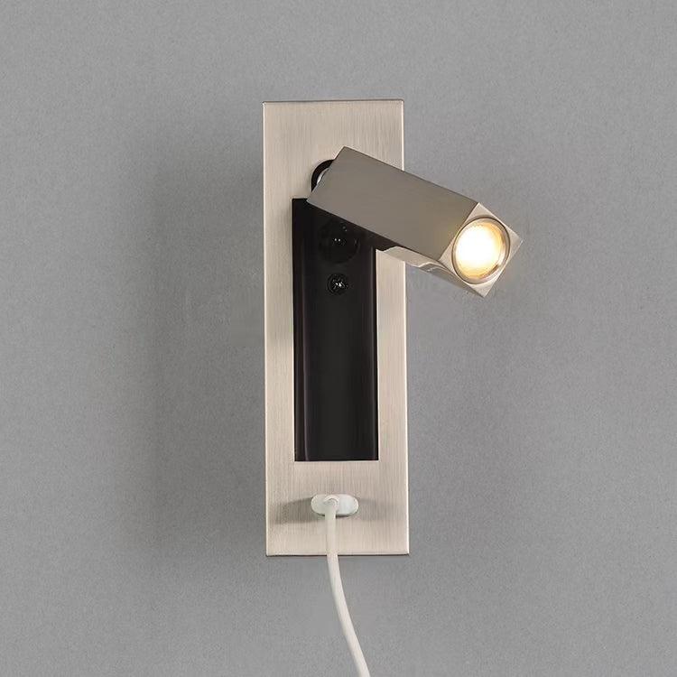 Svart Sängbord USB Vägglampa