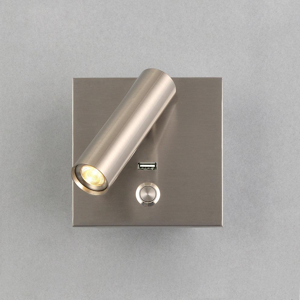 Svart Sängbord USB Vägglampa