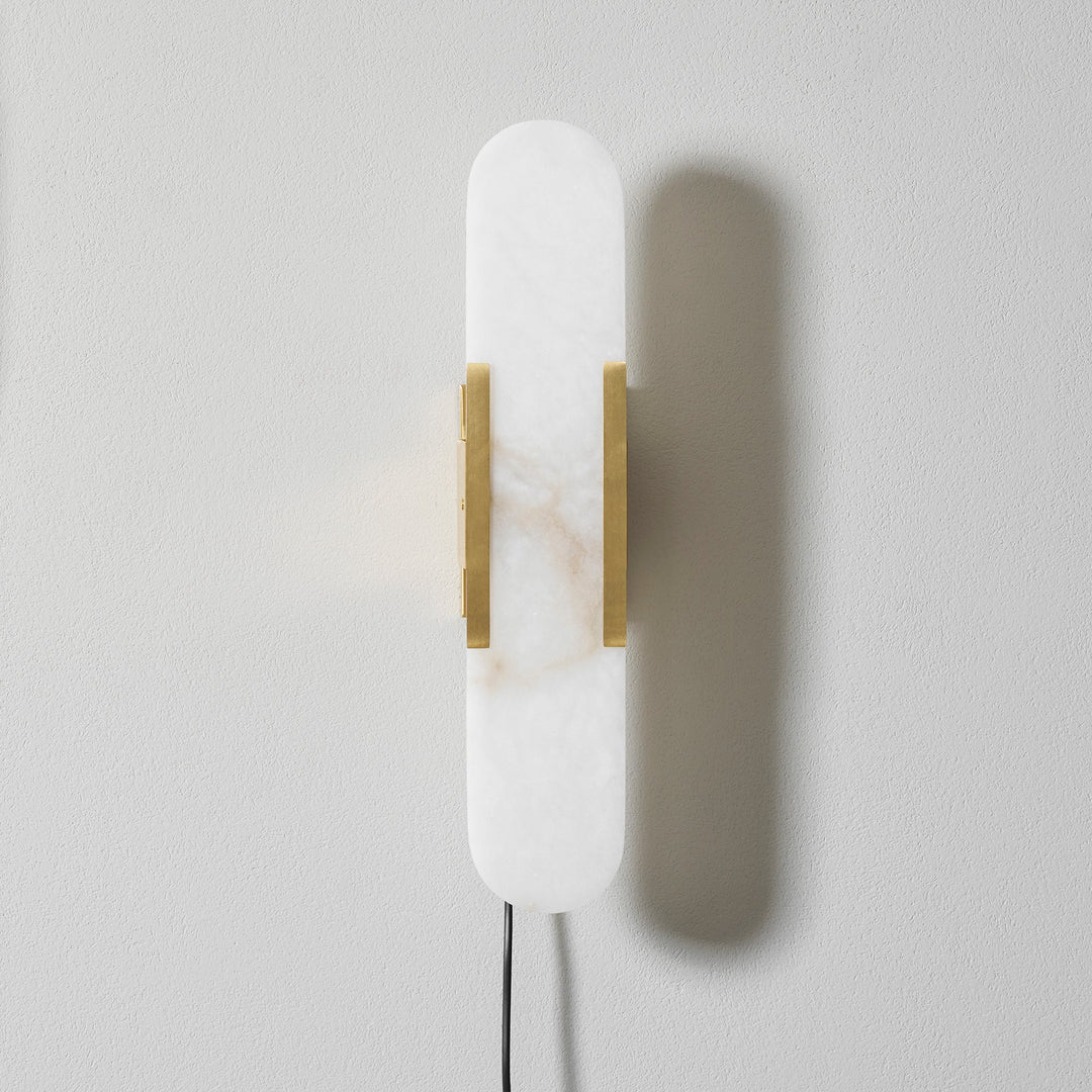 Avlång Alabaster Vägglampa med Stickkontakt