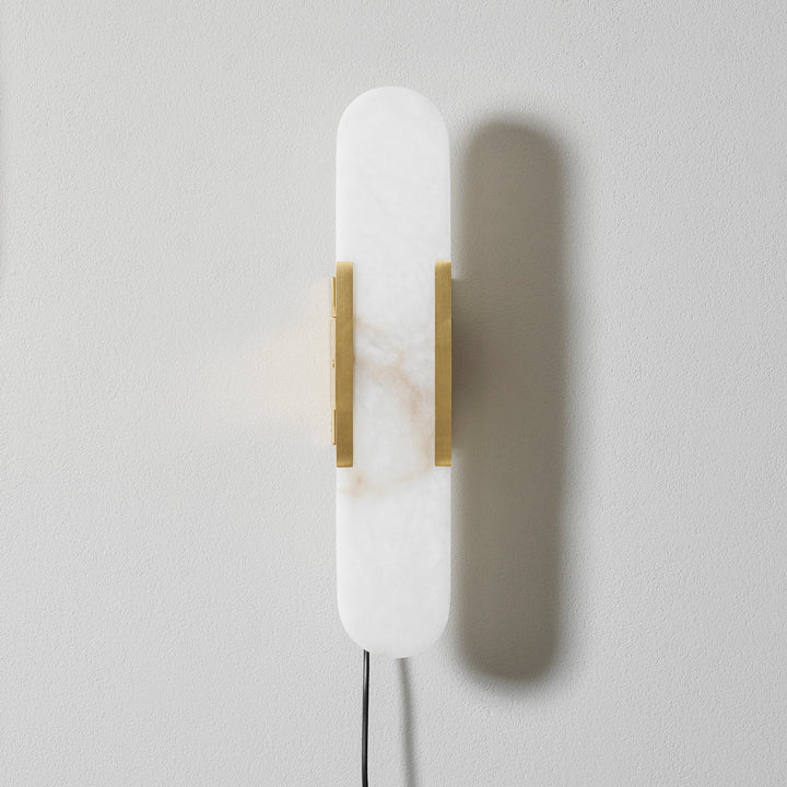 Avlång Alabaster Vägglampa med Stickkontakt
