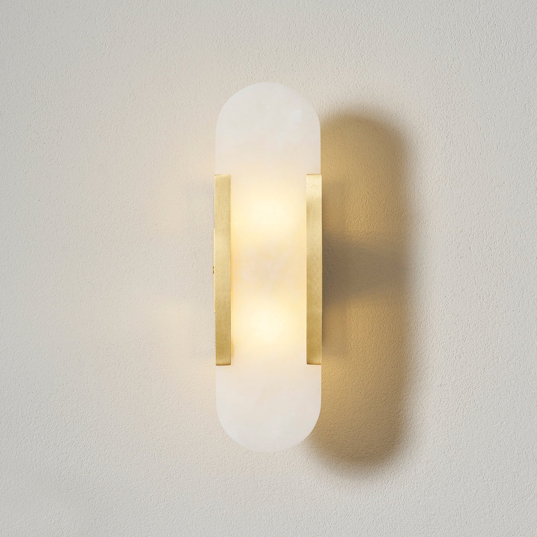 Avlång Alabaster Vägglampa med Stickkontakt