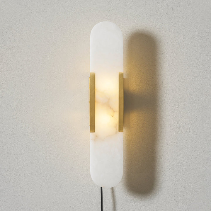 Avlång Alabaster Vägglampa med Stickkontakt