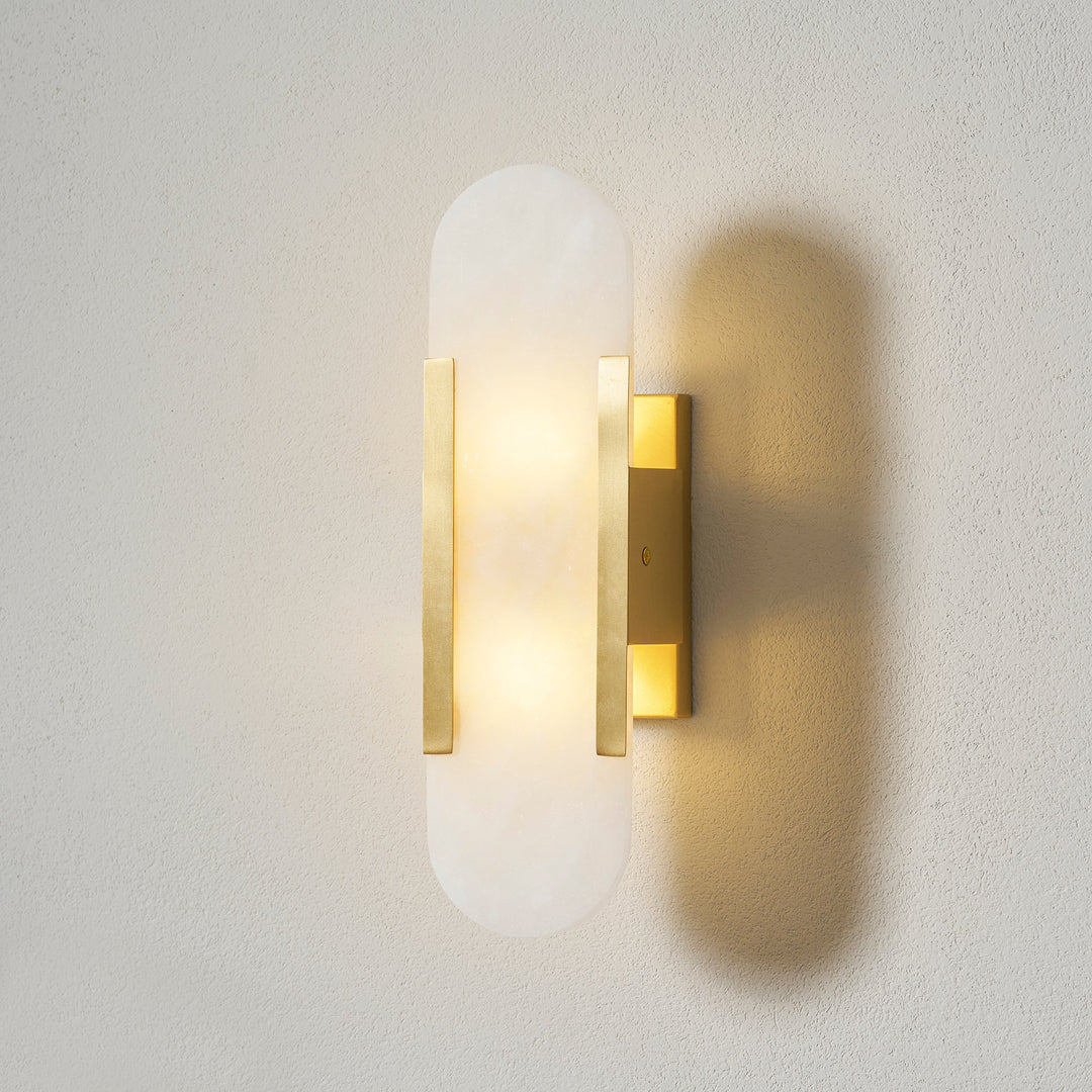Avlång Alabaster Vägglampa med Stickkontakt
