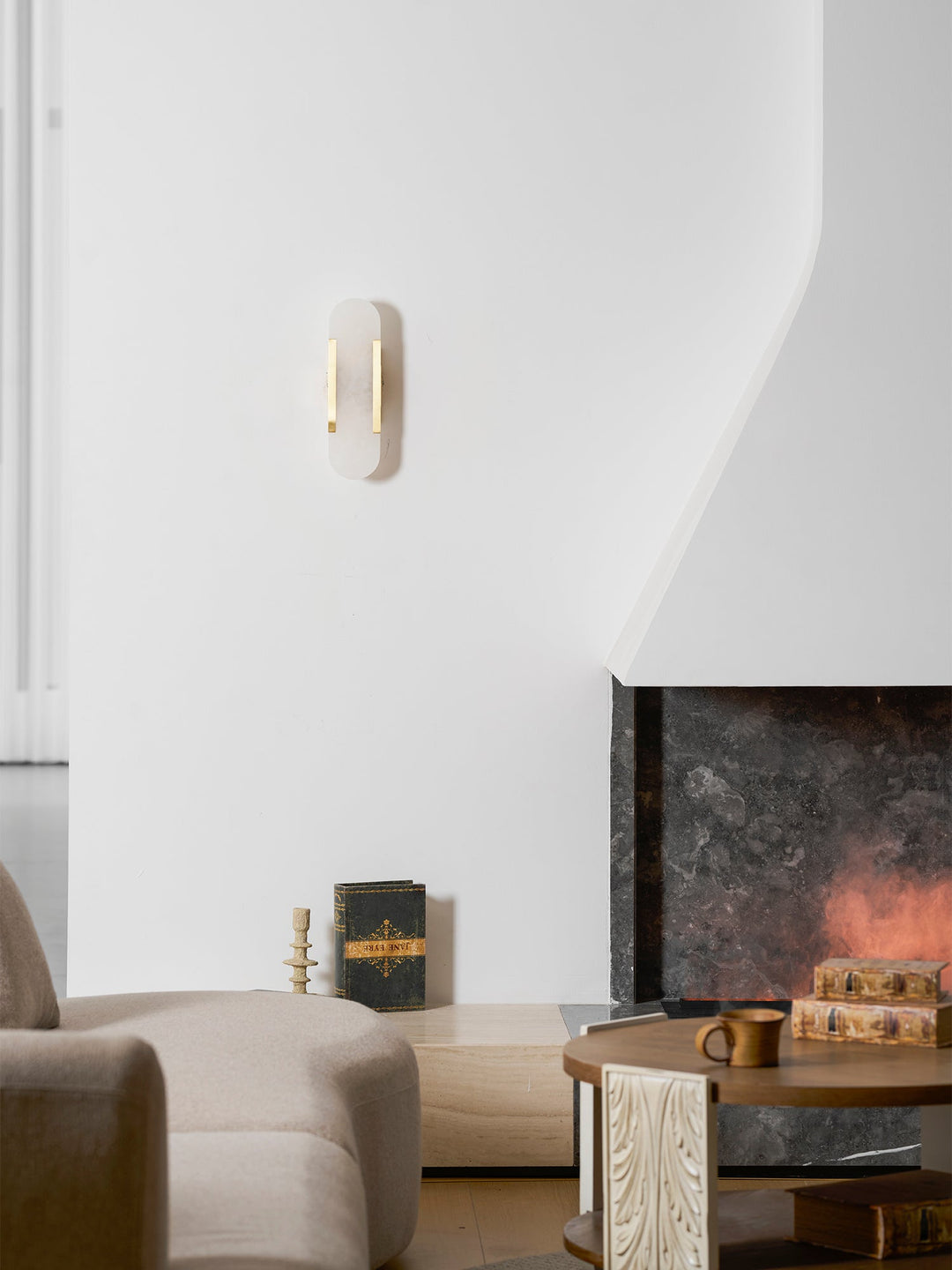 Avlång Alabaster Vägglampa