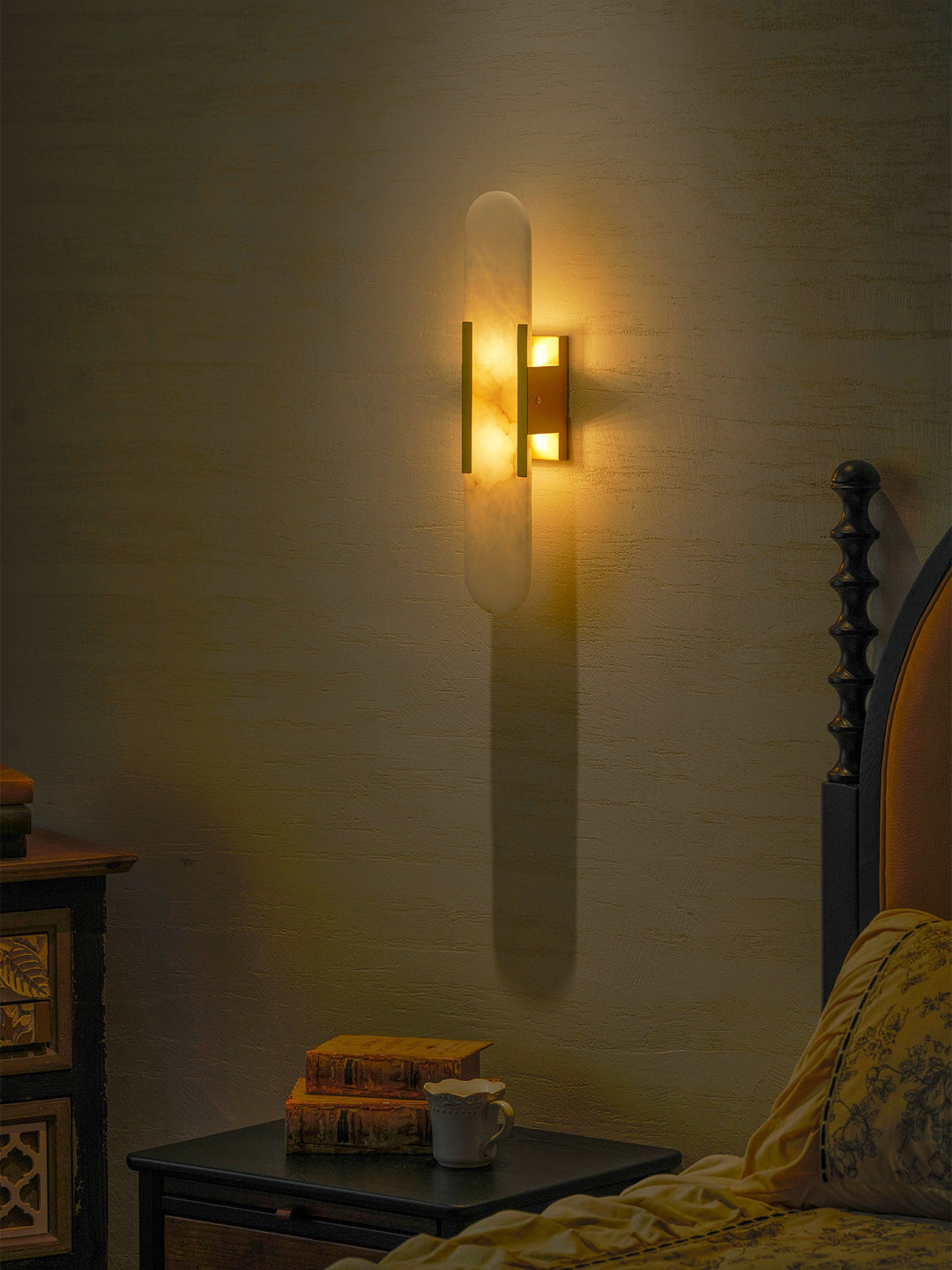 Avlång Alabaster Vägglampa