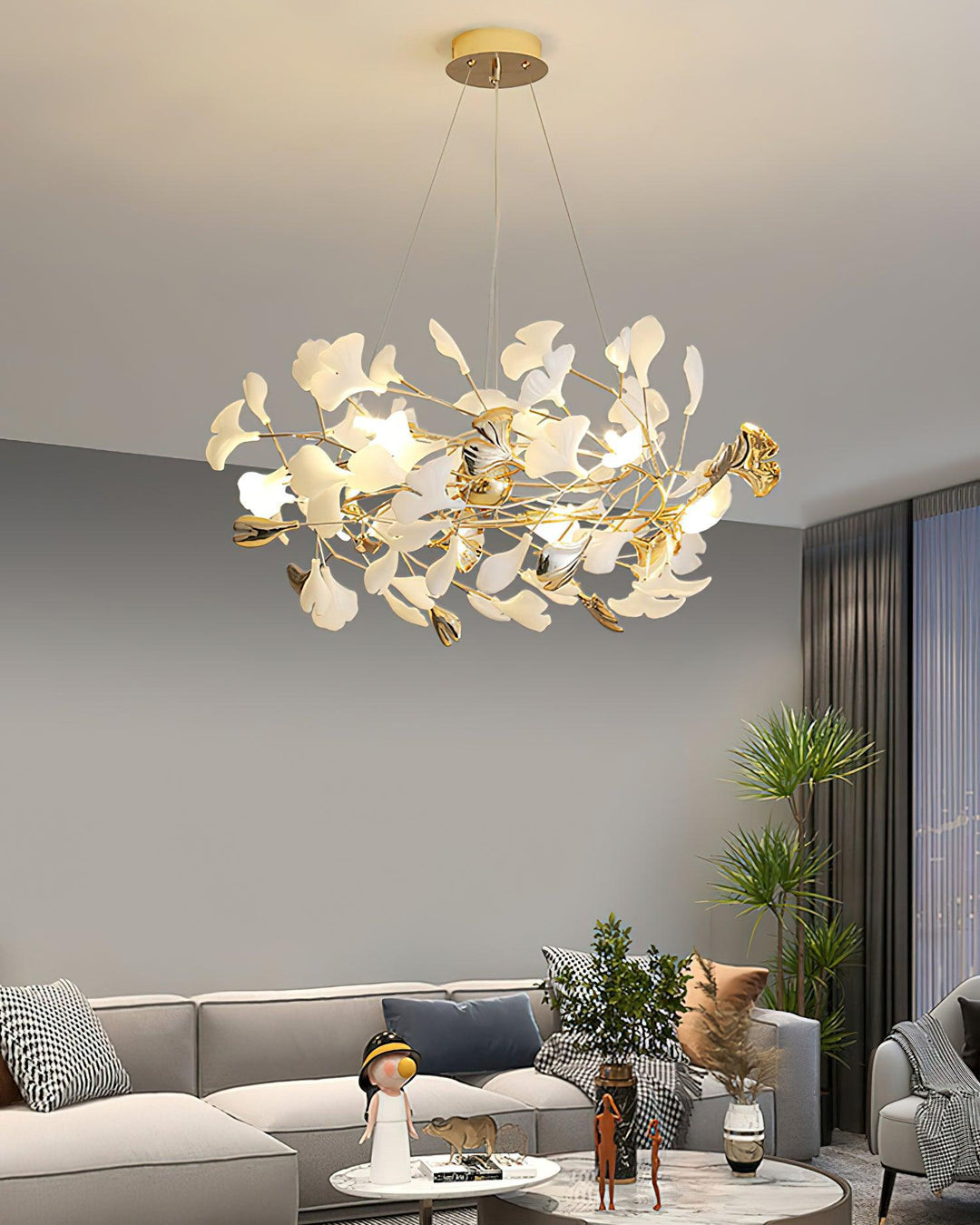 Gingko Bough Rund Kandelaber