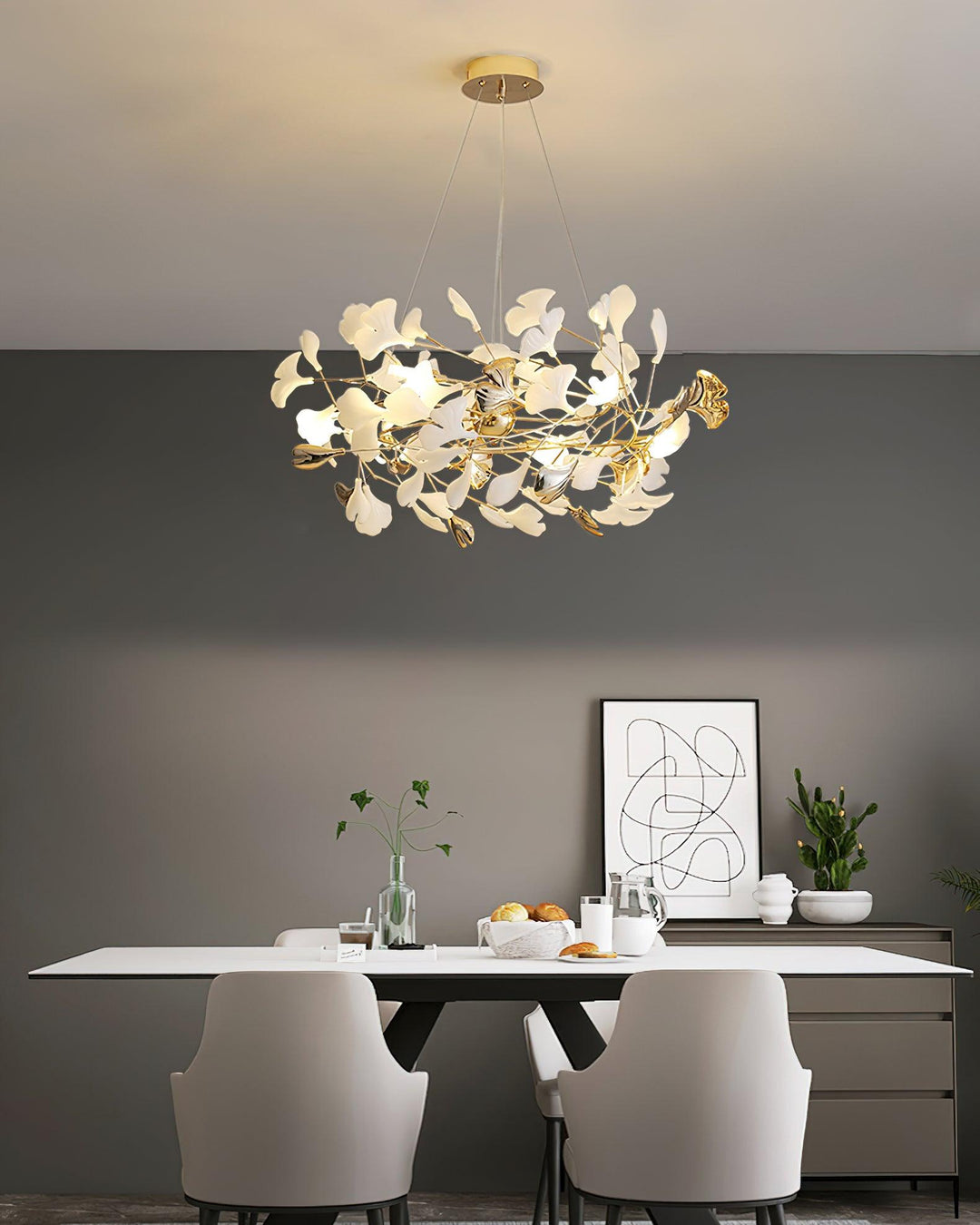 Gingko Bough Rund Kandelaber