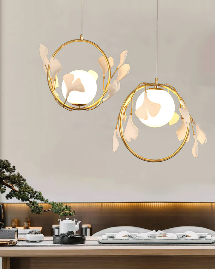 Gingko Halo Glas Pendellampa