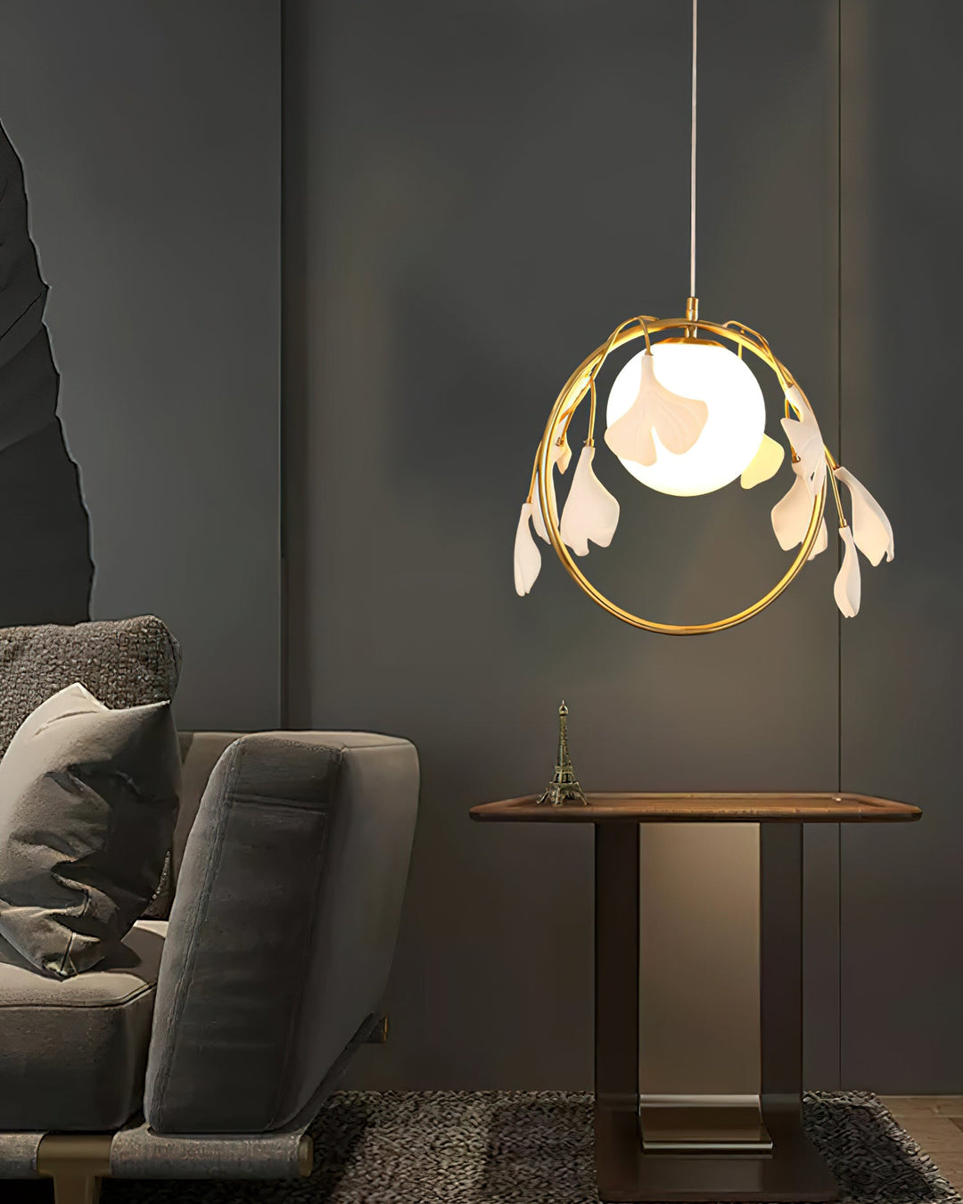 Gingko Halo Glas Pendellampa