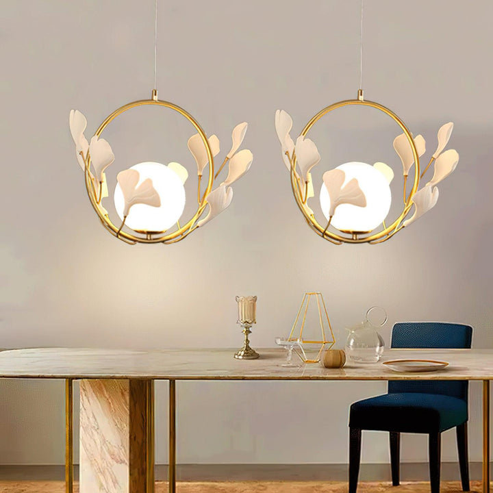 Gingko Halo Glas Pendellampa