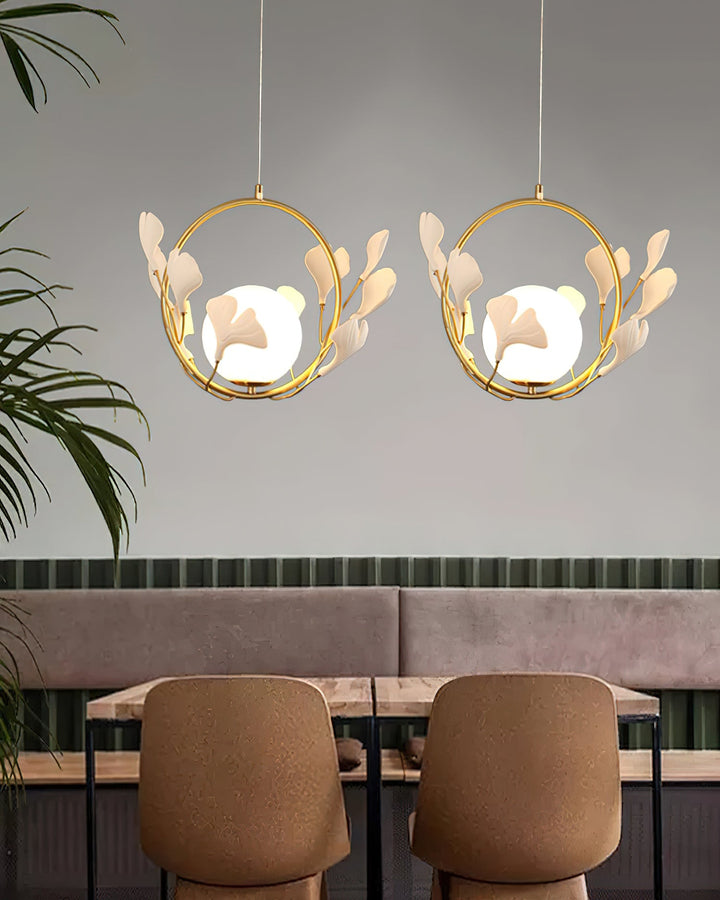 Gingko Halo Glas Pendellampa
