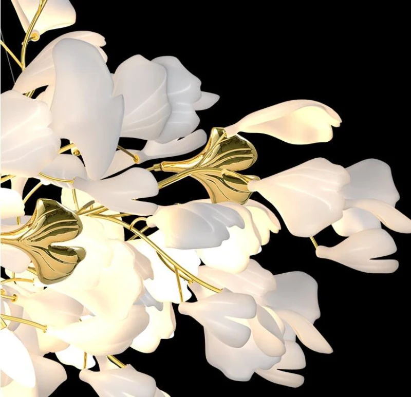Guld Vita Löv Kombination Gingko Kandelabrar