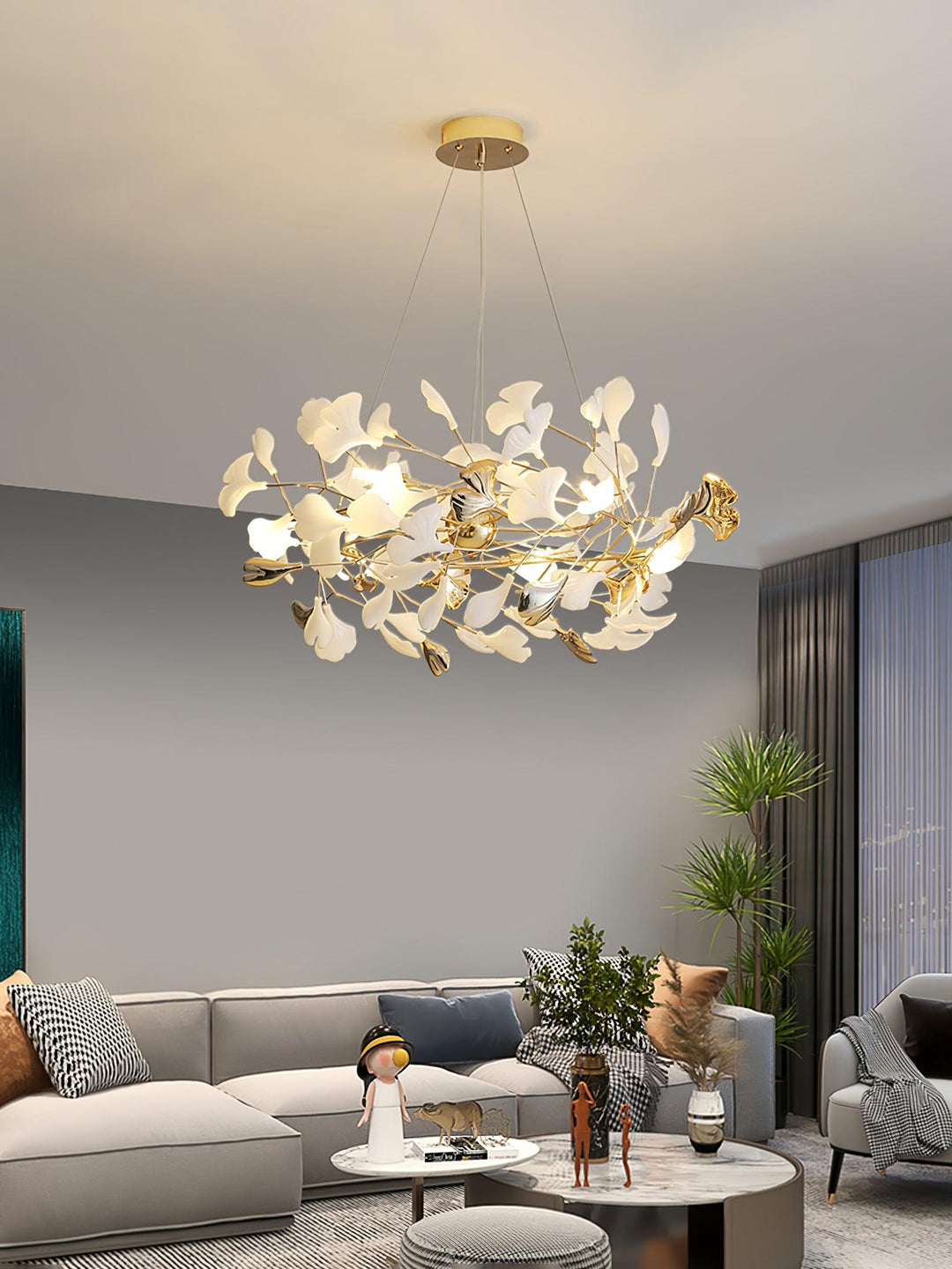Gingko Bough Rund Kandelaber