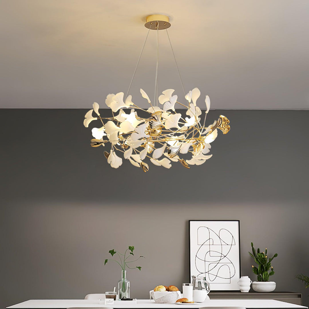 Gingko Bough Rund Kandelaber