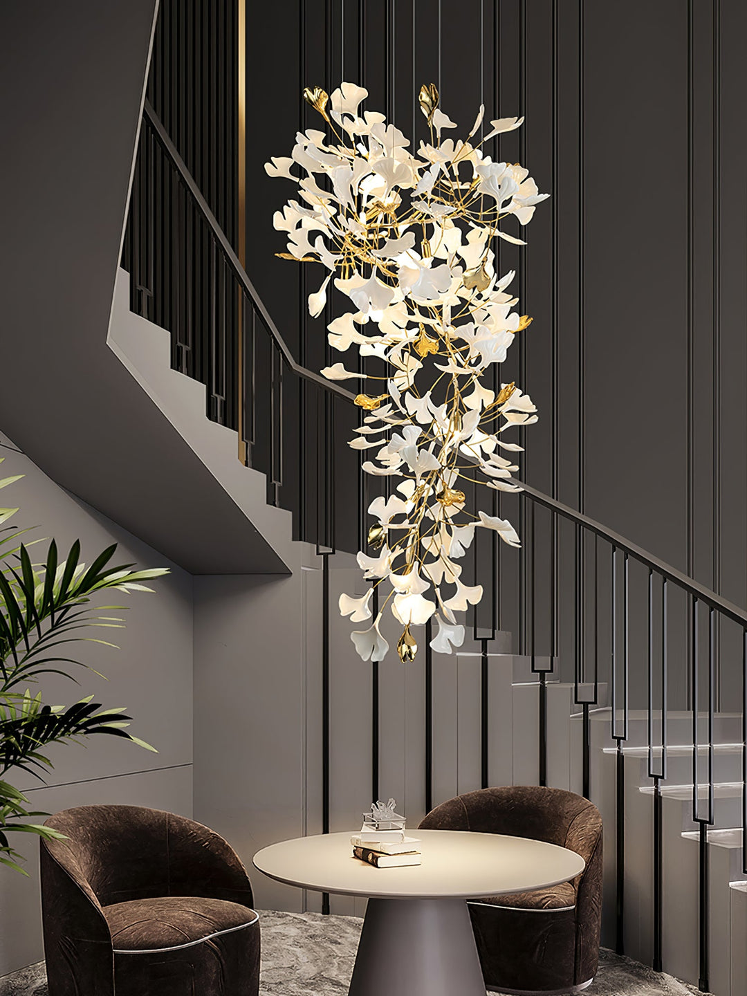 Gingko Draperad Kandelaber
