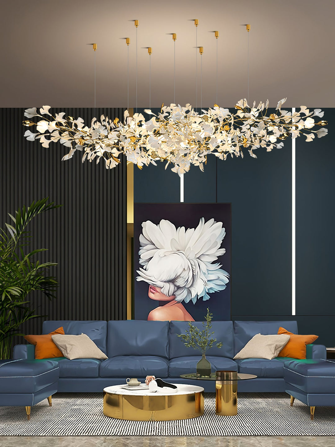 Gingko Draperad Kandelaber