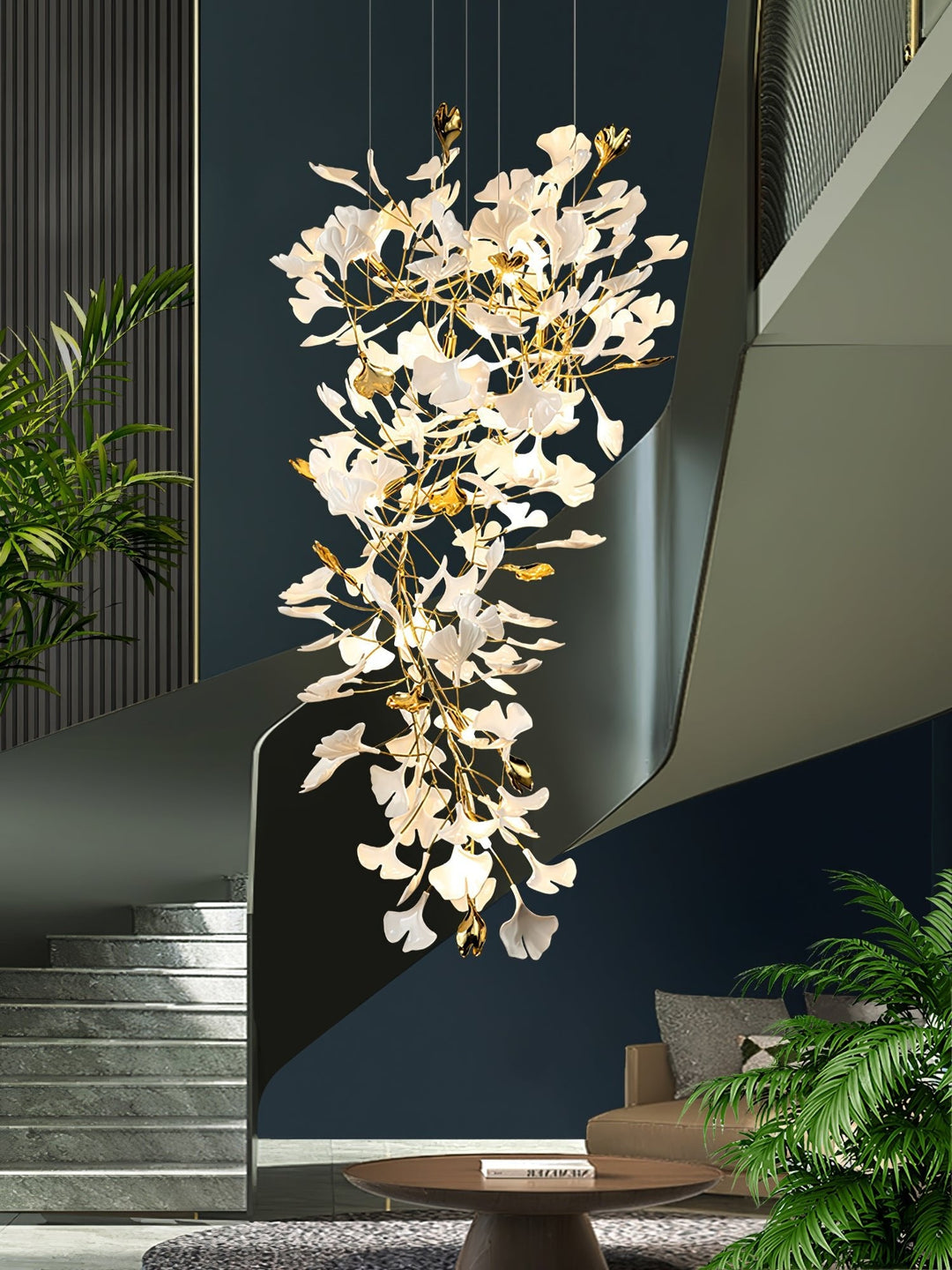 Gingko Draperad Kandelaber