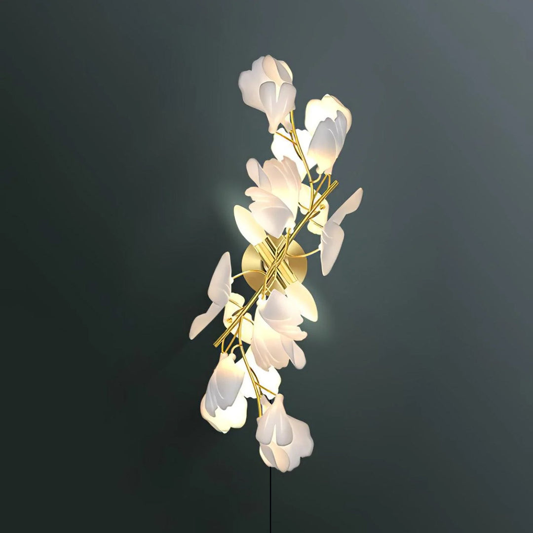 Gingko Blommor Plug-in Vägglampa